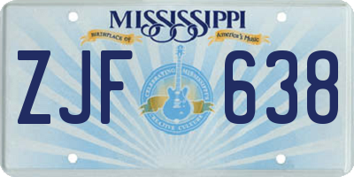MS license plate ZJF638