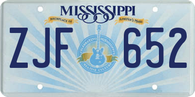 MS license plate ZJF652