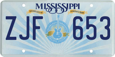 MS license plate ZJF653