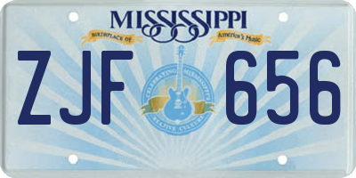 MS license plate ZJF656