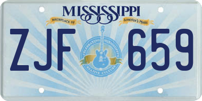 MS license plate ZJF659
