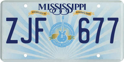 MS license plate ZJF677