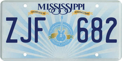 MS license plate ZJF682