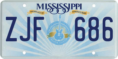 MS license plate ZJF686