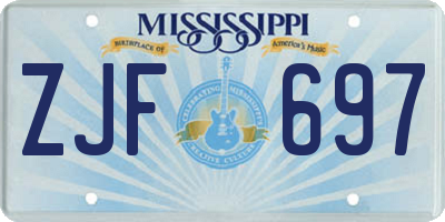 MS license plate ZJF697