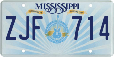 MS license plate ZJF714