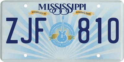 MS license plate ZJF810