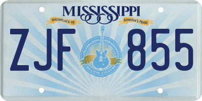 MS license plate ZJF855