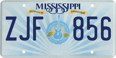 MS license plate ZJF856