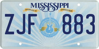 MS license plate ZJF883