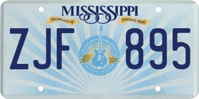 MS license plate ZJF895