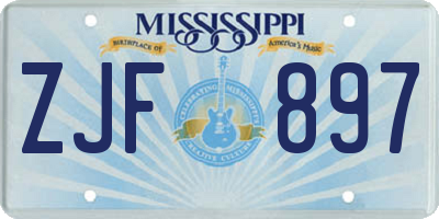 MS license plate ZJF897