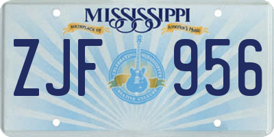 MS license plate ZJF956