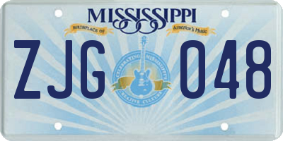 MS license plate ZJG048