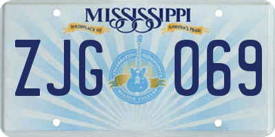MS license plate ZJG069