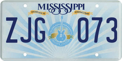 MS license plate ZJG073