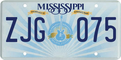 MS license plate ZJG075