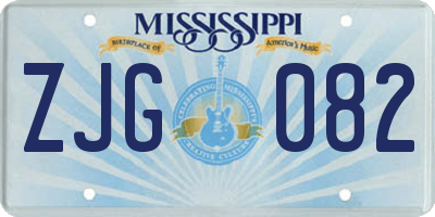 MS license plate ZJG082
