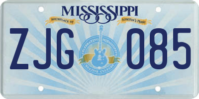 MS license plate ZJG085