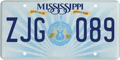 MS license plate ZJG089