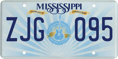 MS license plate ZJG095