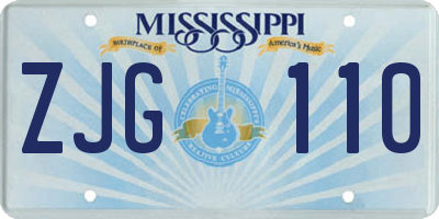 MS license plate ZJG110
