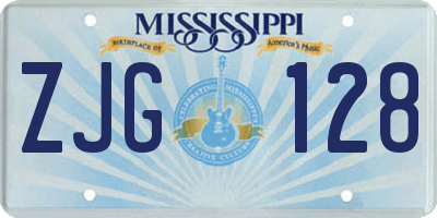 MS license plate ZJG128