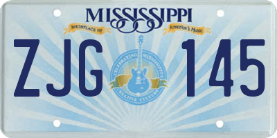 MS license plate ZJG145