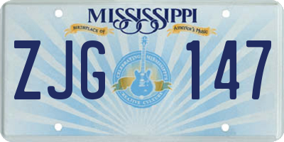 MS license plate ZJG147