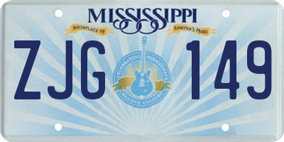 MS license plate ZJG149