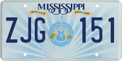 MS license plate ZJG151