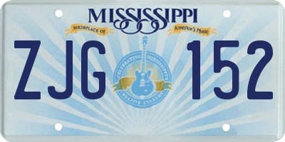 MS license plate ZJG152