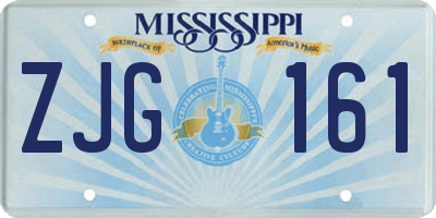 MS license plate ZJG161
