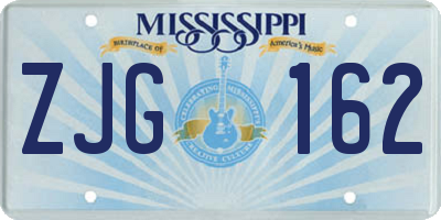 MS license plate ZJG162