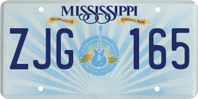 MS license plate ZJG165