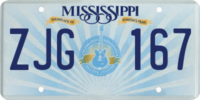 MS license plate ZJG167