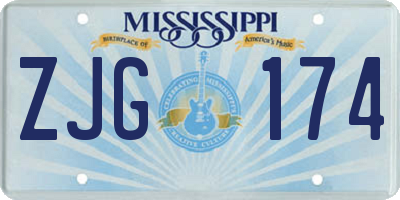 MS license plate ZJG174