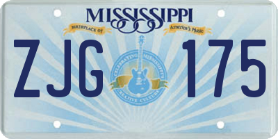 MS license plate ZJG175