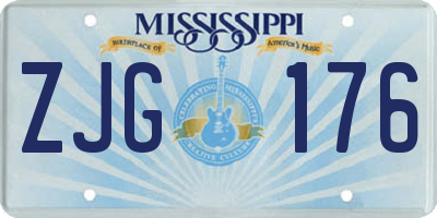 MS license plate ZJG176