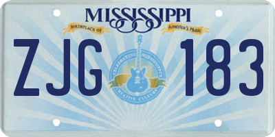 MS license plate ZJG183