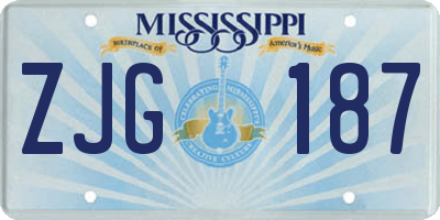 MS license plate ZJG187