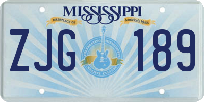MS license plate ZJG189