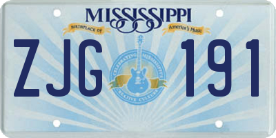 MS license plate ZJG191