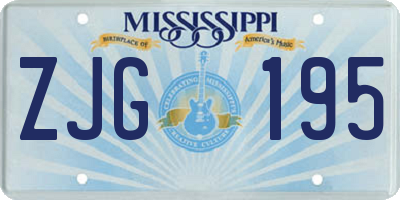 MS license plate ZJG195