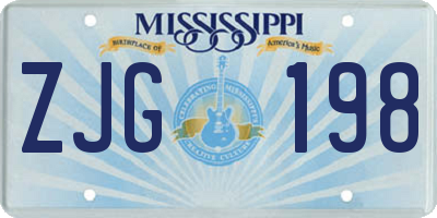 MS license plate ZJG198