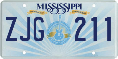 MS license plate ZJG211