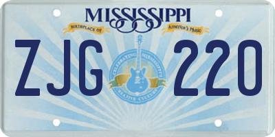 MS license plate ZJG220