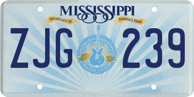MS license plate ZJG239