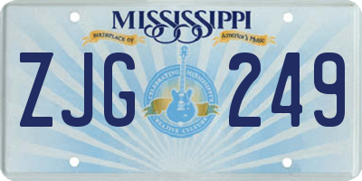 MS license plate ZJG249