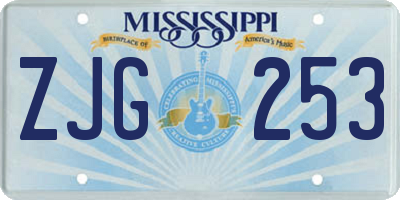 MS license plate ZJG253